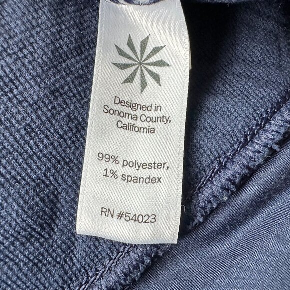 Athleta Jacquard Elevation Quilted Pullover Navy Blue Sweatshirt Womens Medium - Picture 8 of 9